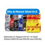Selecteer 5× Poppers 10 ml + 2× Rush Classic GRATIS (van €55,95 voor €34,95)