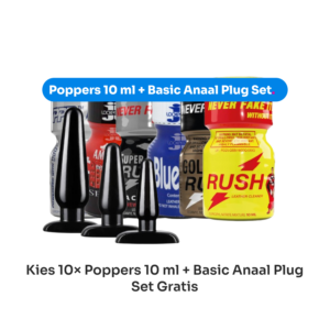 10x Poppers Bundel pack (10ml) + Gratis Plug Set